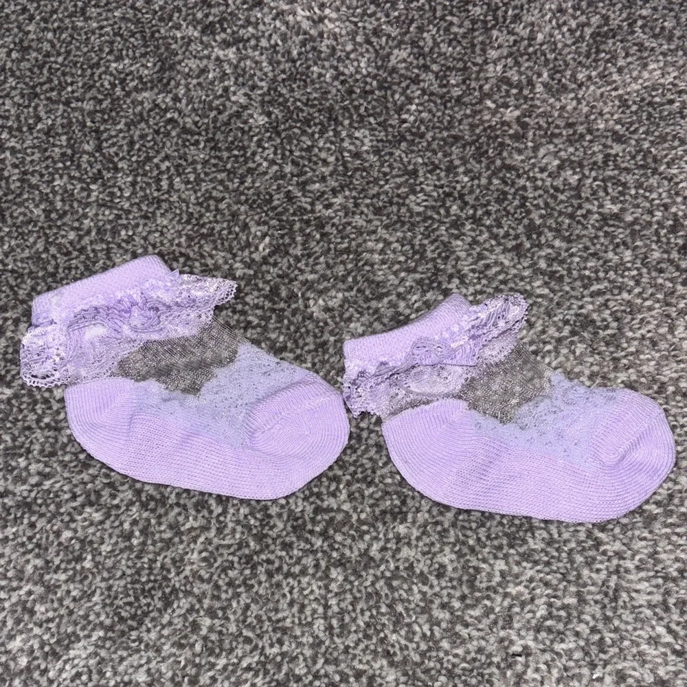 Charming Lace Trim Kids Socks Set - Pink, Black, Purple, White